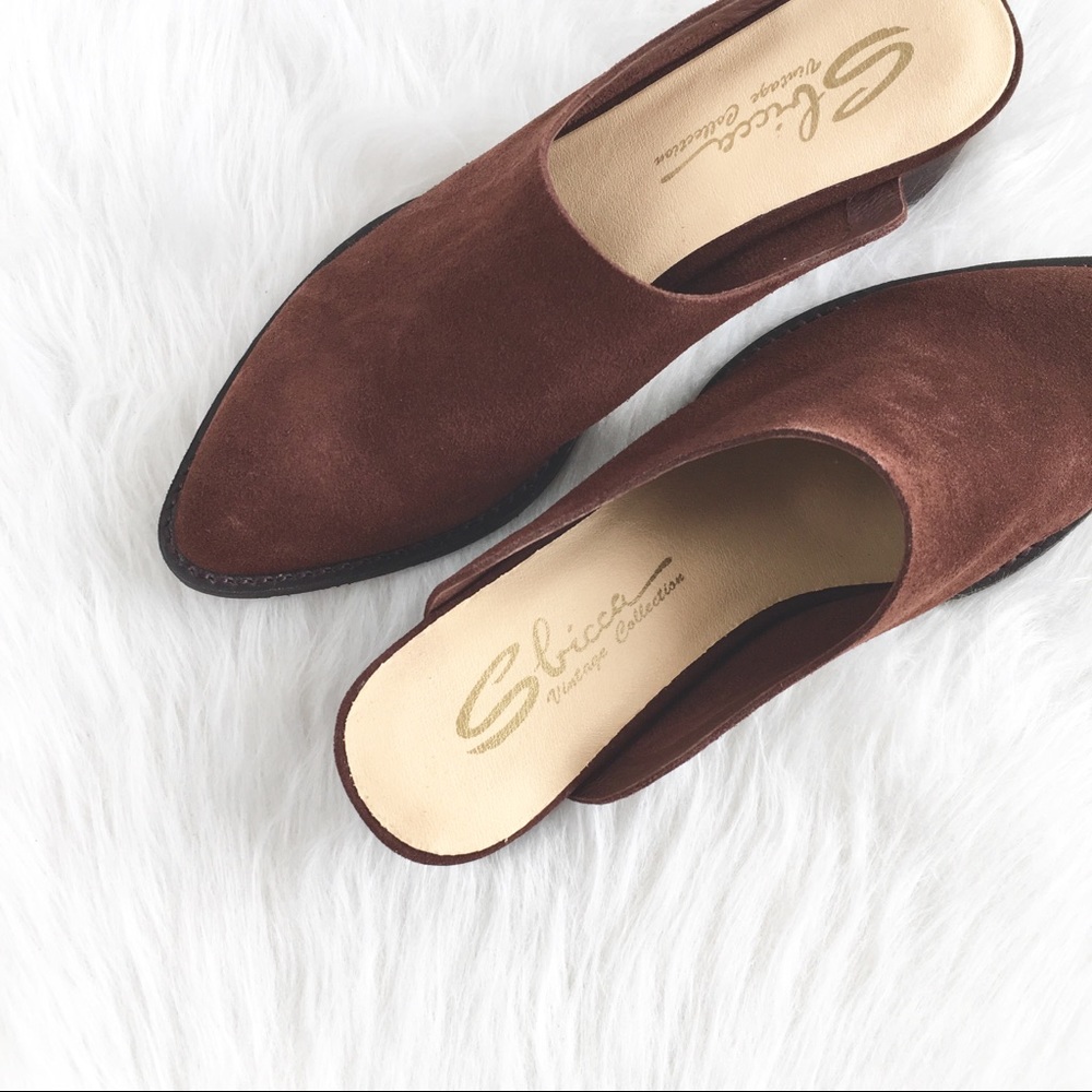 Sbicca | chocolate brown suede contoured mules - Picture 3 of 6